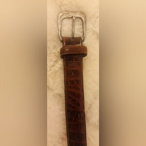 Vintage Polo by Ralph Lauren Sterling Buckle and Tip Crocodile Belt Size 34